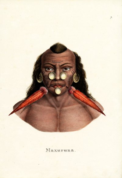 Peruaanse indiaan, 1824 door Karl Joseph Brodtmann